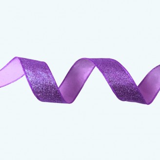 Glitter Satin Wired 2", 1.5" | Lavender